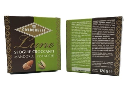 Biscuiți crocanți cu migdale și fistic la cutie, fără gluten, Condorelli 120g