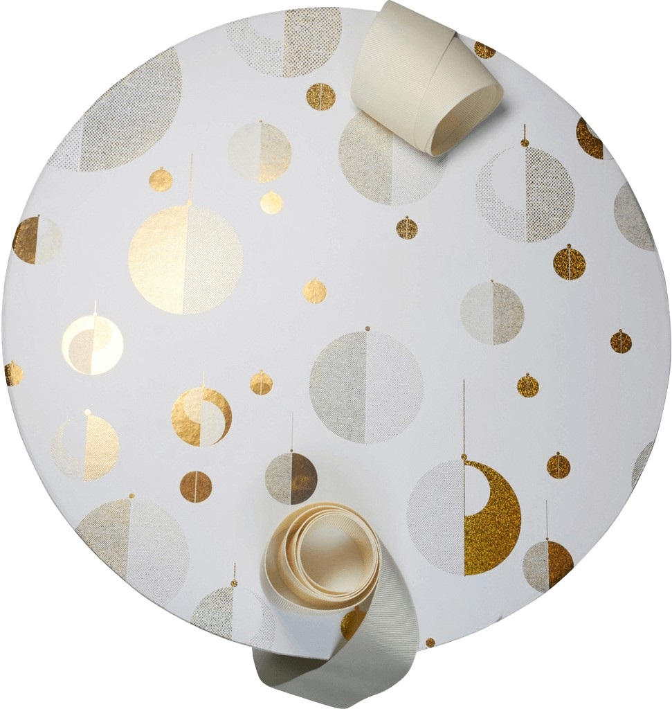 Cadou Blanc Neige Champagne Round Box